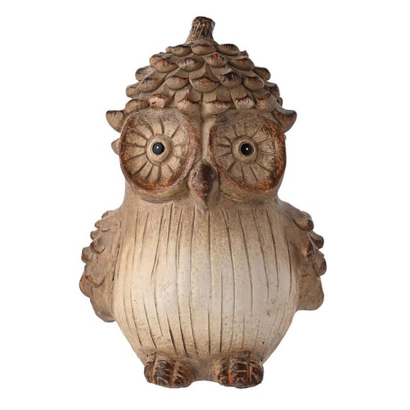 Country Living Wood Effect Owl with a Pinecone Hat Ornament - image 1