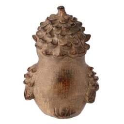 Country Living Wood Effect Owl with a Pinecone Hat Ornament - thumbnail 4