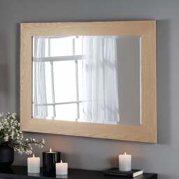 Yearn Rectangle Oak Effect Bevelled Wall Mirror - thumbnail 1