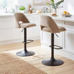 Jonas Adjustable Height Bar Stool, Velvet - thumbnail 2