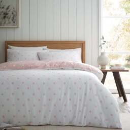 Catherine Lansfield Polka Dot 100% Brushed Cotton Duvet Cover & Pillowcase Set - thumbnail 2