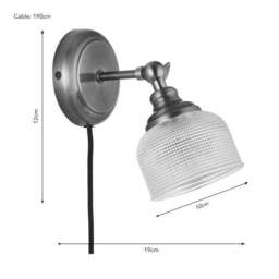 Amesbury Industrial Adjustable Plug In Wall Light - thumbnail 6