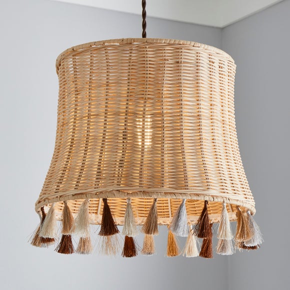 Fiesta Rattan Tassel Easy Fit Pendant Shade - image 1