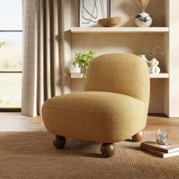 Nylah Multi Tone Boucle Curved Accent Chair - thumbnail 1