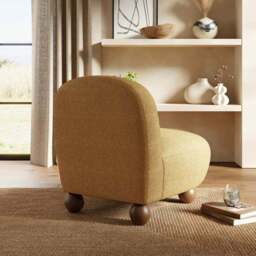 Nylah Multi Tone Boucle Curved Accent Chair - thumbnail 2