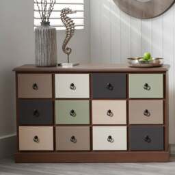 Pacific Loft 12 Drawer Sideboard, Pine - thumbnail 1