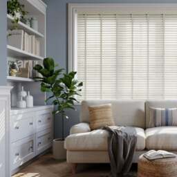 Made To Measure 50mm Slats White Textured Taped Venetian Blind - thumbnail 1