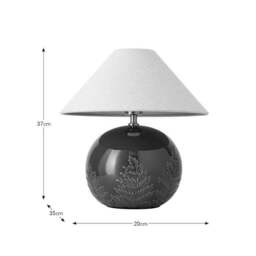 Churchgate Fawsley Fern Embossed Ceramic Table Lamp - thumbnail 6