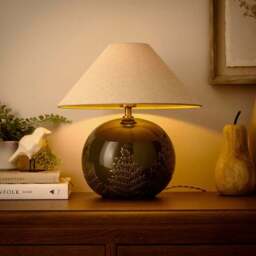 Churchgate Fawsley Fern Embossed Ceramic Table Lamp - thumbnail 2