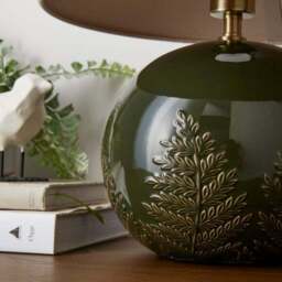 Churchgate Fawsley Fern Embossed Ceramic Table Lamp - thumbnail 3