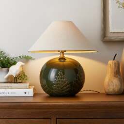 Churchgate Fawsley Fern Embossed Ceramic Table Lamp - thumbnail 1