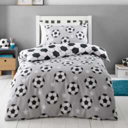 Catherine Lansfield Football Stars 100% Brushed Cotton Duvet Cover & Pillowcase Set - thumbnail 1