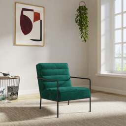 Bookham Velvet Metal Arm Accent Chair - thumbnail 1