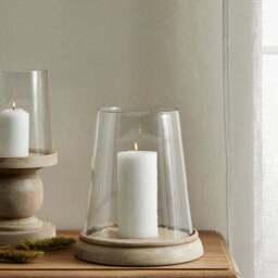 Churchgate Wood Glass Hurricane Candle Holder - thumbnail 2