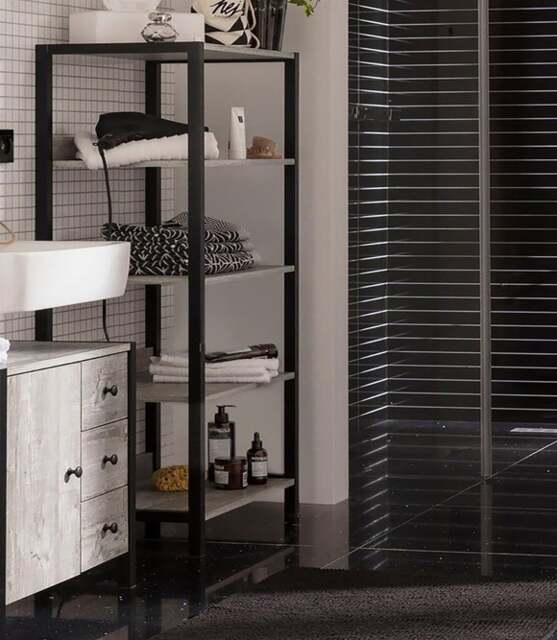 Colton Shelving Unit, Concrete Effect - image 1