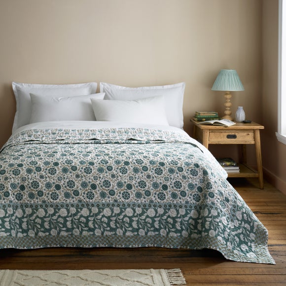 Rae Floral Cotton Bedspread - image 1