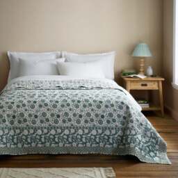 Rae Floral Cotton Bedspread - thumbnail 1