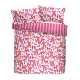 Bedlam Bow and Stripes Reversible Duvet Cover & Pillowcase Set - thumbnail 4