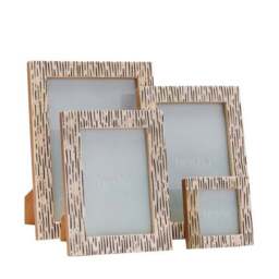 Hestia White Striped Bone Effect Photo Frame - thumbnail 4