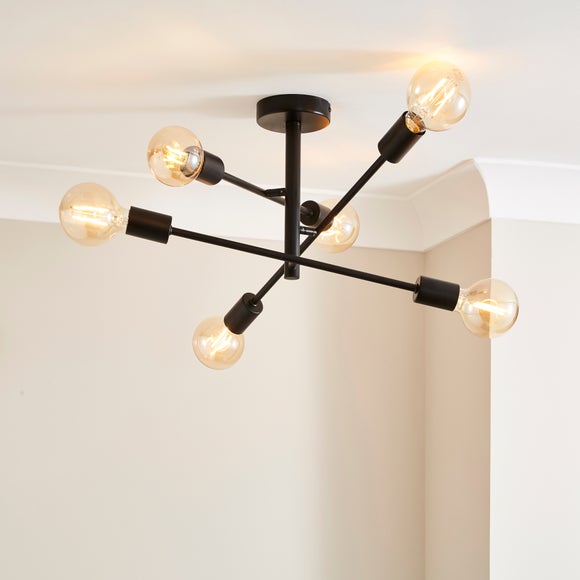 Elements Koppla 6 Light Semi Flush Ceiling Light - image 1