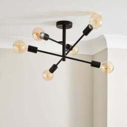 Elements Koppla 6 Light Semi Flush Ceiling Light - thumbnail 2