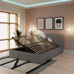 Side Lift Ottoman Bed Frame, Fabric - thumbnail 2