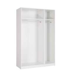 Angel Triple Wardrobe, White High Gloss & Mirrored - thumbnail 2