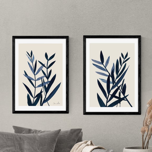 Set of 2 East End Prints Blue Plant Prints - image 1