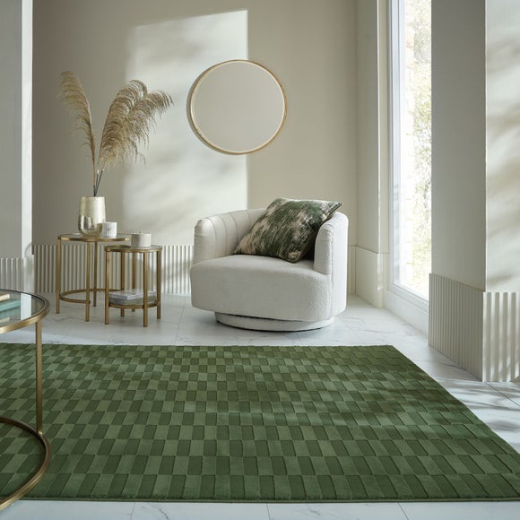 Mira Checkerboard Washable Rug - image 1