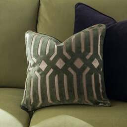 Luxe Deco Cut Velvet Cushion - thumbnail 1