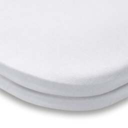 Pack of 2 White 100% Cotton Jersey Fitted Crib Sheets