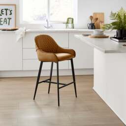 Hudson Bar Stool, Faux Leather