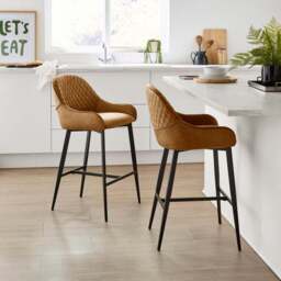 Hudson Bar Stool, Faux Leather - thumbnail 2