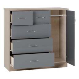 Nevada Small Single 5 Drawer Wardrobe - thumbnail 4