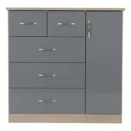 Nevada Small Single 5 Drawer Wardrobe - thumbnail 3