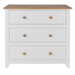 Capri 3 Drawer Chest, White & Pine - thumbnail 2