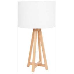 Whitby Wood Tapered 4 Post Linen Table Lamp - thumbnail 3