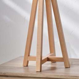 Whitby Wood Tapered 4 Post Linen Table Lamp - thumbnail 2