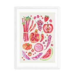 East End Prints Red Harvest Of Fruit & Vegetables Framed Print - thumbnail 2