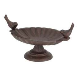 Fallen Fruits Traditional Cast iron Bird Bath with 2 Birds - thumbnail 2