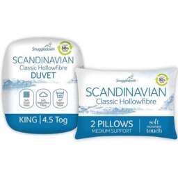 Snuggledown Scandinavian Hollowfibre 4.5 Tog Summer Duvet and Pillow Set - thumbnail 2