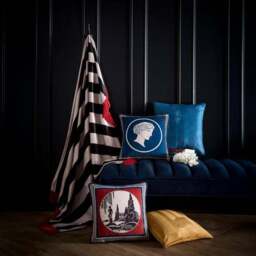 Laurence Llewelyn-Bowen Diva Embroidered Velvet Square Cushion - thumbnail 4