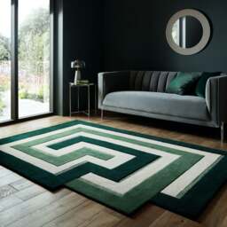 Maze Illusion Wool Rug - thumbnail 1