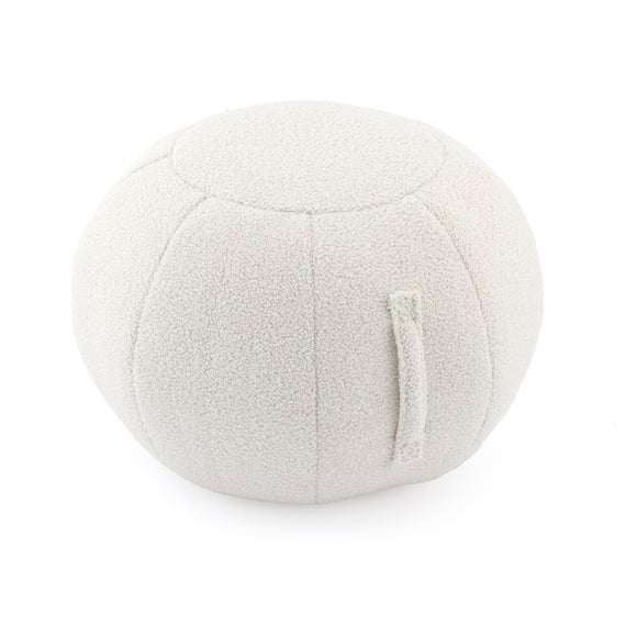Adella Sherpa Ivory Ball Pouffe - image 1