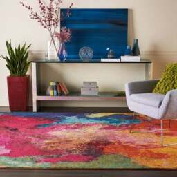 Multi Coloured Celestial Palette Rug - thumbnail 3