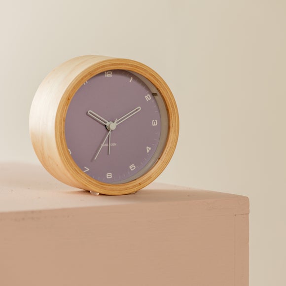 Karlsson Gentle Round Wooden Alarm Clock - image 1