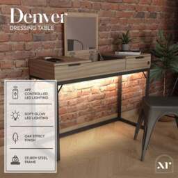 XR Living Denver Dressing Table with Wireless Charging and App Controlled LED Lights - thumbnail 2