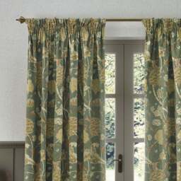 Morris & Co. Cray Chenille Pencil Pleat Curtains - thumbnail 1