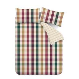 Catherine Lansfield Autumn Check Duvet Cover and Pillowcase Set - thumbnail 6