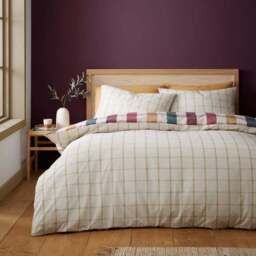Catherine Lansfield Autumn Check Duvet Cover and Pillowcase Set - thumbnail 3